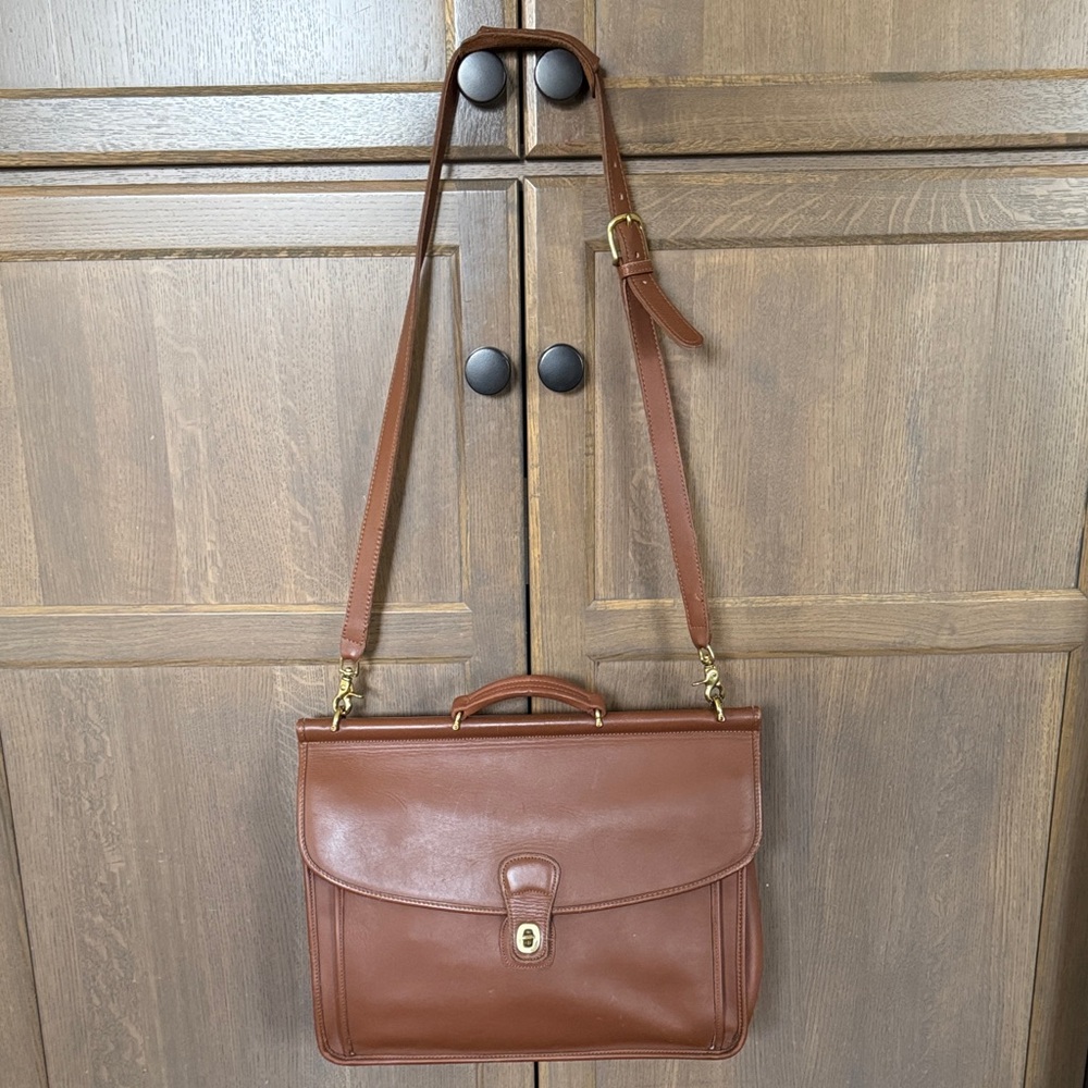 COACH -Vintage Leather Briefcase /Messenger Laptop Bag w/strap